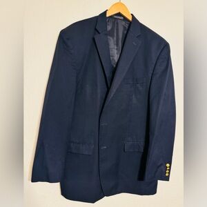 CHAPS Classic Navy Men's Blazer - Tailored Single-Breasted Jacket Size 46L